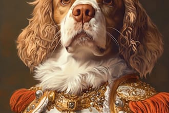 custom pet portrait, dog portrait, cat portrait