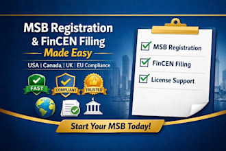 handle msb registration, fincen filing and msb license globally