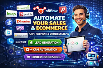 n8n dropcontack keap paddle salesmate woocommerce big cartel justcall n8n flow