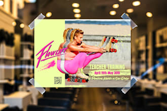 design a modern fitness or yoga flyer in under 24 hours