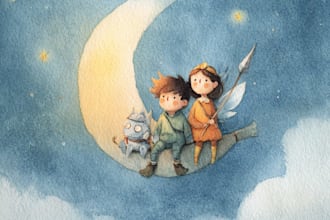 illustrate your childrens book in watercolour style