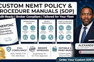 write nemt policy and procedure manuals and custom compliance sops