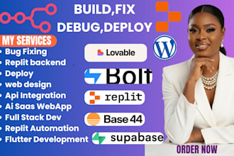 build replit ai app fix bug base44 vibe coding lovable mvp saas n8n wordpress