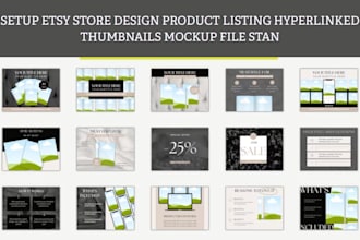 setup etsy store design product listing hyperlinked thumbnails mockup file stan