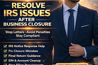 resolve irs issues after business closure or shutdown