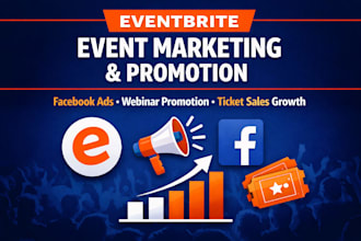 eventbrite promotion, event marketing, facebook event ads and webinar promotion
