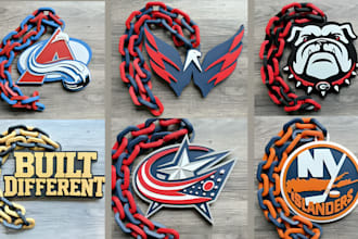 custom 3d hype chain pendant, cuban chain, logo jewelry, stl 3mf for 3d printing