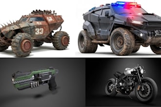 do 3d hard surface modeling product visualization industrial design game props