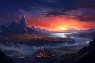 magical fantasy worlds and landscapes