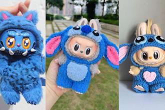 do custom plush toy amigurumi labubu plushies design with minky fabric