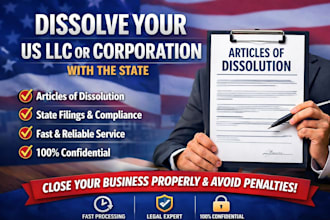 dissolve your US llc or corporation officially with the state