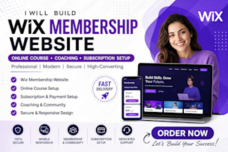 build wix membership website online course coaching website subscription setup