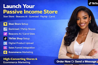 setup stan store marketing, beacons ai, gumroad, payhip store website