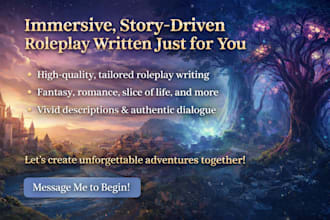 do creative and engaging roleplay writing for immersive stories