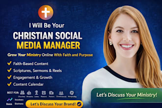 manage christian social media manager and target content creator