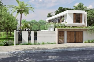 design luxury 3d architectural renders, realistic lighting for villas, interiors