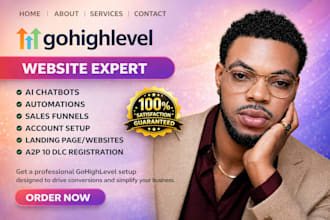 be go high level expert for gohighlevel landing page ghl workflow automation a2p