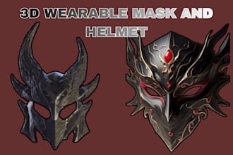 create 3d printable cosplay mask, 3d helmet and custom stl model