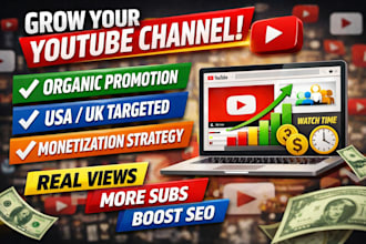 do organic youtube channel promotion for monetization, USA UK audience growth