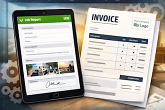 design custom servicem8 forms template and fillout form, design invoice template