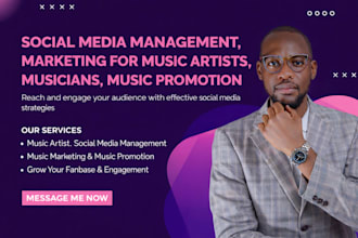 social media management, marketing for music artists, musicians, music promotion