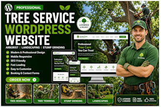 tree service website arborist website landscaping stump grinding wordpress site