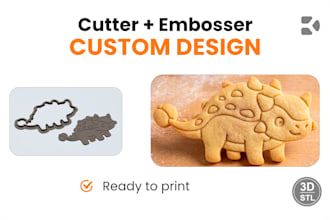 design custom cookie cutter and embosser stl