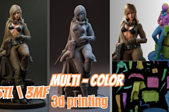 convert 2d to 3d model stl 3mf multicolor split parts for 3d printing character