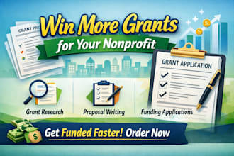 write grant proposals, grant research and funding applications for nonprofits