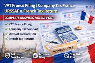 do vat france filing, company tax france, urssaf and french tax return