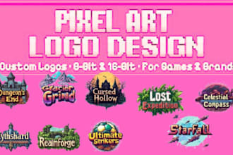 create pixel art logo for your business, game, youtube banners or brand pixel