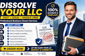 dissolve llc, llc cancellation, business closure fast