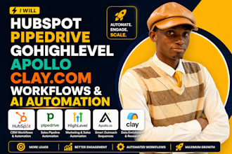 do hubspot pipedrive gohighlevel apollo clay com monday crm zapier integeration