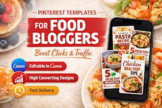 design pin pinterest templates for food bloggers, food recipe content creator