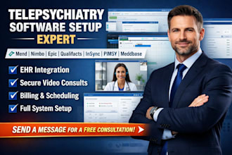 setup telepsychiatry software mend nimbo epic qualifacts insync pimsy meddbase