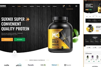 design supplement shopify store, health supplement website, private label store