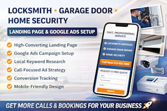 do locksmith garage door home security leads landing page google ads website