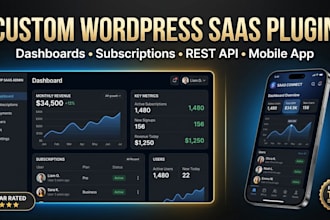build a custom wordpress saas plugin with subscription, API, and user dashboard