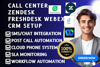 setup callcenter webex freshdesk ringex bitrix24 zohodesk zendesk liveagent crm