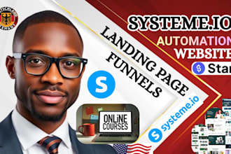 build german systeme io online course funnel, systeme io landing page, website