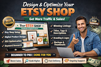 design etsy digital products seo listings etsy shop set up etsy store setup