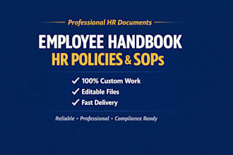 write professional employee handbook, HR policies and sops