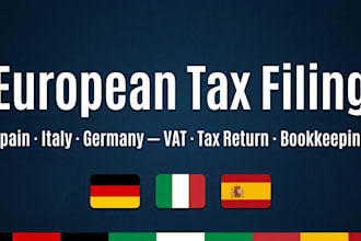 file your spain, italy and germany tax return and vat registration