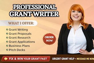 provide grant writing, grant analysis, and grant application services