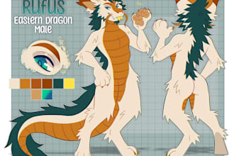 draw furry ref sheet furry art oc furry reference sheet fursona charcter anthro