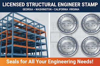 licensed structural engineer stamp georgia, washington california virginia stamp