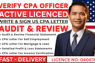 write and sign CPA letter CPA comfort letter CPA mortgage letter profit and loss