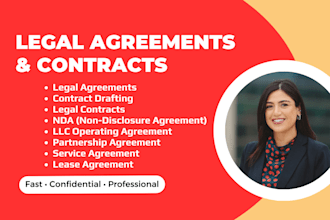 draft legal agreements, contracts, nda, documents and llc operating agreement