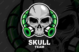 design high quality skull gunner logo with unlimited revision