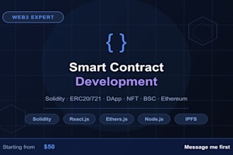 develop solidity smart contracts and web3 dapp for  evm